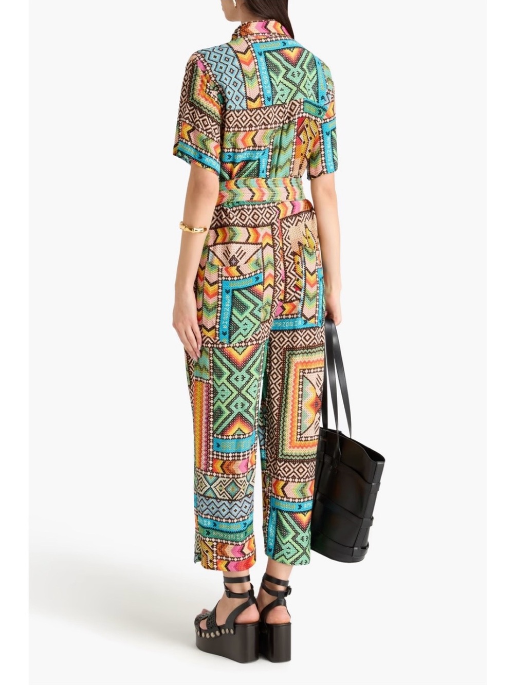 FARM Rio Banana Scarf Print Belted Jumpsuit - Picture 3 of 4